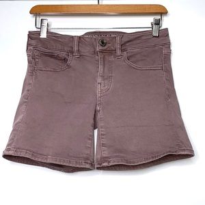 AMERICAN EAGLE AEO Dusty Rose Midi Denim Shorts Size 2